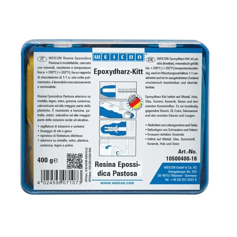 Masilla epóxica WEICON 400grs – Reparación industrial para metal, cerámica y hormigón