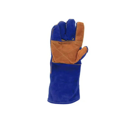 Guante soldador azul Kevlar 14 resistente al fuego y chispas