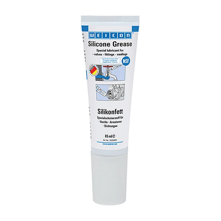 Grasa de silicona NSF H1 WEICON 85 g para juntas y válvulas