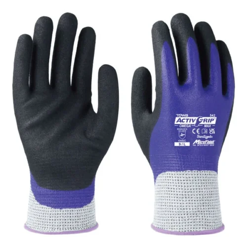 Guante TOWA ActivGrip Omega Max 542 – Anticorte C impermeable con nitrilo MicroFinish