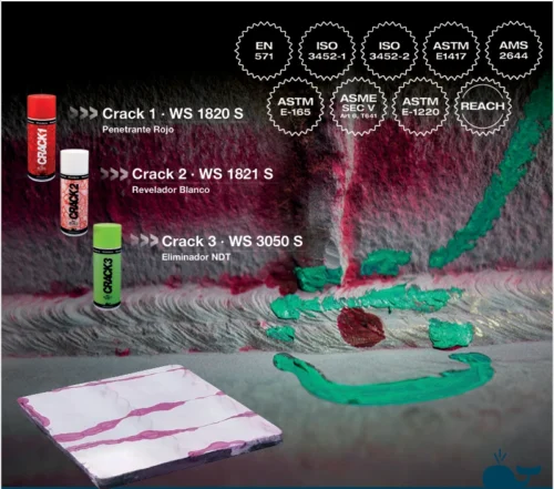 Tintas Penetrantes Whale Spray WS1819 – Kit Detector de Fisuras y Grietas en Soldadura
