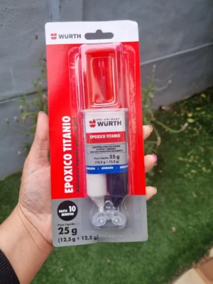 WhatsAppImage2025-10-15at11 Adhesivo Epoxi Titanio Wurth 25 g tipo acero líquido