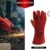 Guante soldador rojo de cuero descarne 35 cm RESISTOR