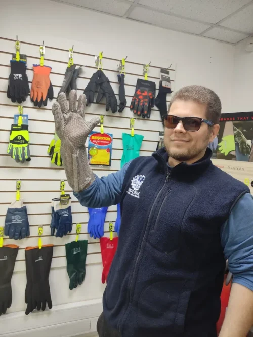 Guantes de carnicero de malla de acero inoxidable RESISTOR ISP