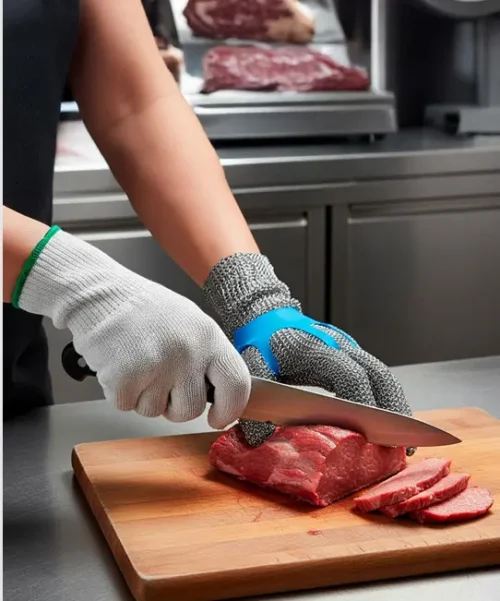 Guantes de carnicero de malla de acero inoxidable RESISTOR ISP
