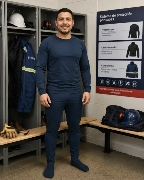 Primera capa pijama poliéster hombre térmica THERM 4000 SIBERIA