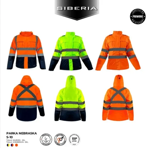 Parka térmica hombre alta visibilidad estándar Nebraska S10 SIBERIA