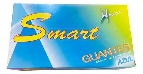 Guantes de Nitrilo Azules Libres de Polvo y Látex Natural Smart