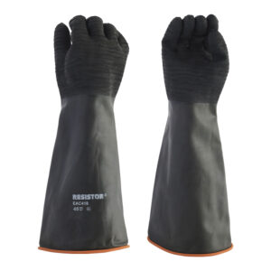 535579-BICOLOR-RUGOSO-45-CMS-1 GUANTE GOMA BICOLOR PALMA RUGOSA 18' ISP RESISTOR