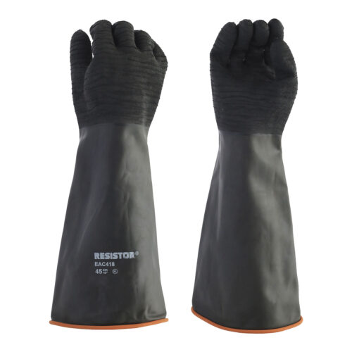 GUANTE GOMA BICOLOR PALMA RUGOSA 18' ISP RESISTOR