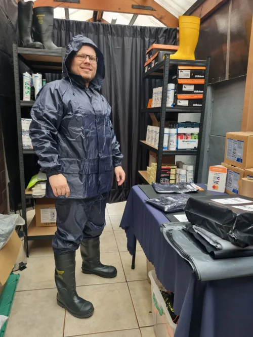 Traje impermeable para lluvia Traffic T18 azul | Chaqueta y pantalón