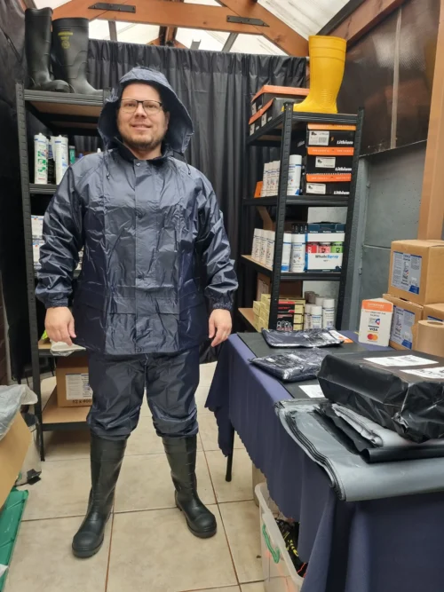 Traje impermeable para lluvia Traffic T18 azul | Chaqueta y pantalón