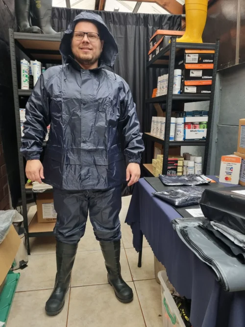 Traje impermeable para lluvia Traffic T18 azul | Chaqueta y pantalón