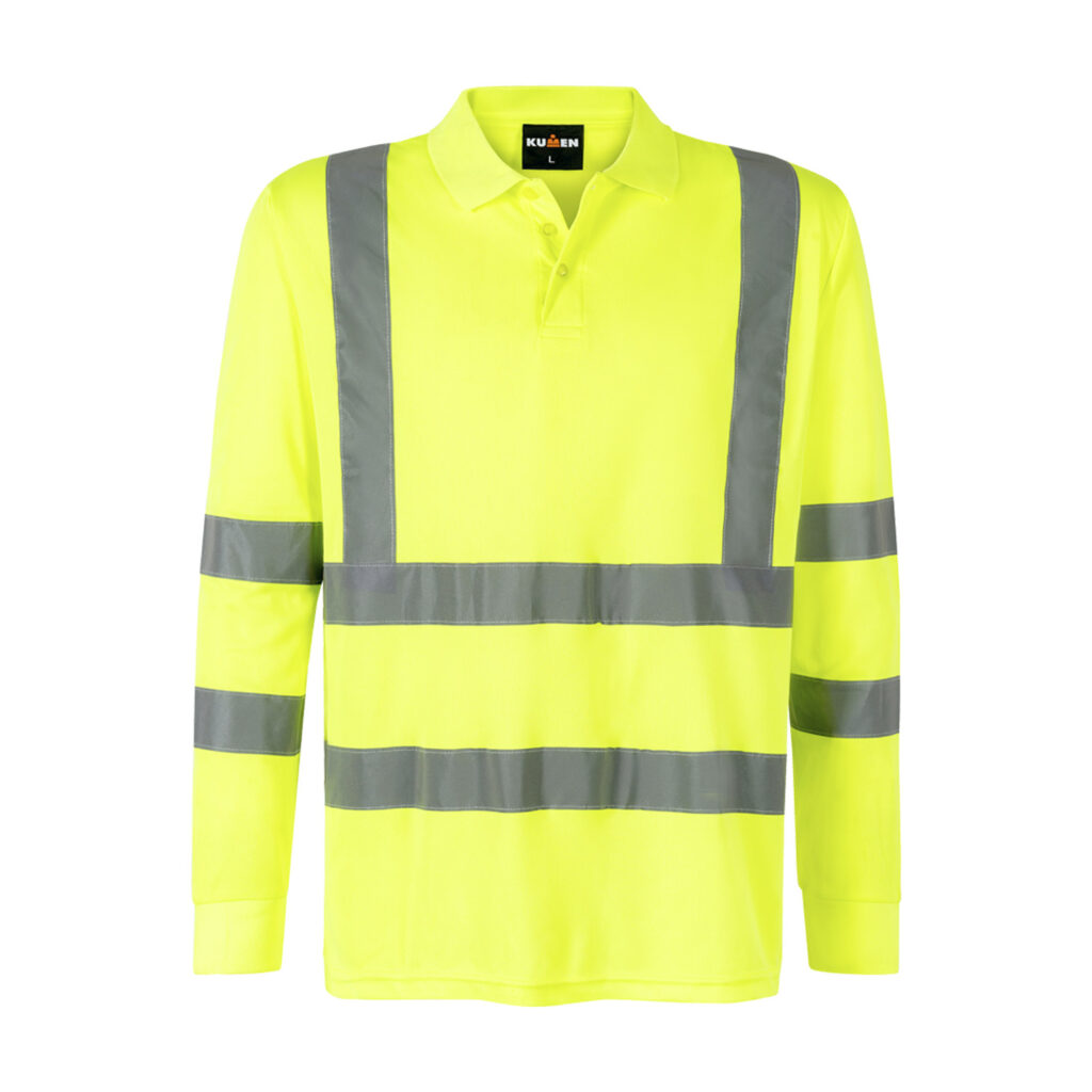 POLERA PIQUE HI VIS MANGA LARGA AMARILLO KUMEN