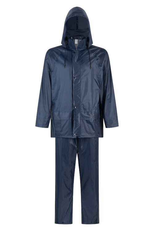 Traje impermeable para lluvia Traffic T18 azul | Chaqueta y pantalón