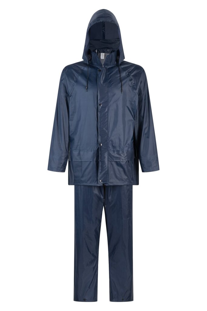 Traje impermeable para lluvia Traffic T18 azul | Chaqueta y pantalón