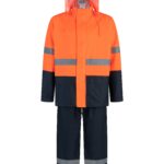 TRAJE SEALTOP PU/PVC BICOLOR NARANJO / AZUL CON CINTA REFLECTANTE SIBERIA