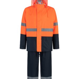 TRAJE SEALTOP PU/PVC BICOLOR NARANJO / AZUL CON CINTA REFLECTANTE SIBERIA