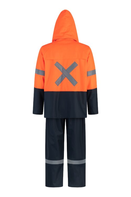TRAJE SEALTOP PU/PVC BICOLOR NARANJO / AZUL CON CINTA REFLECTANTE SIBERIA