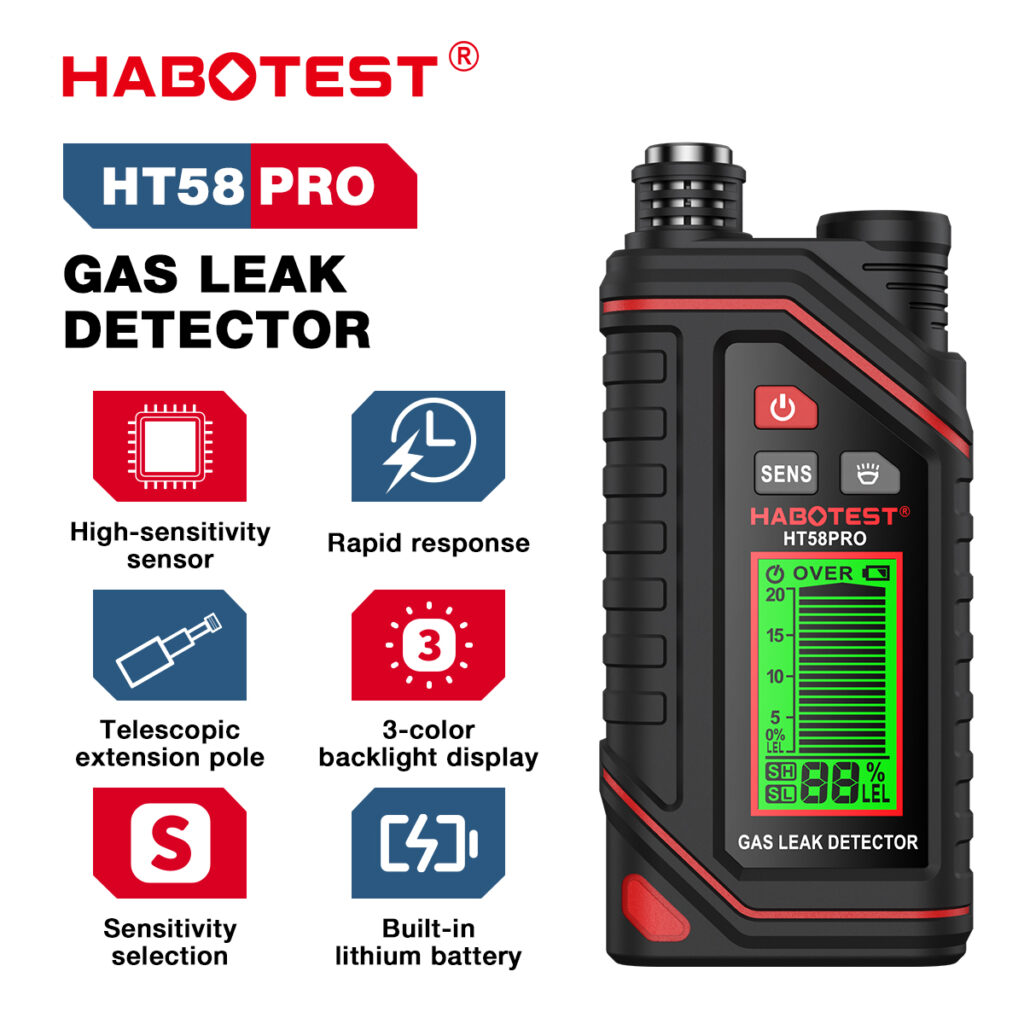 Detector de Fugas de Gas Licuado GLP HABOTEST HT58PRO Recargable USB