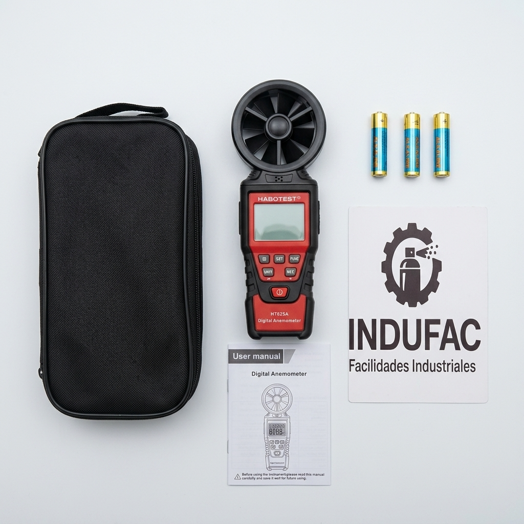 Anemómetro digital portátil HABOTEST HT625A para medir caudal de aire