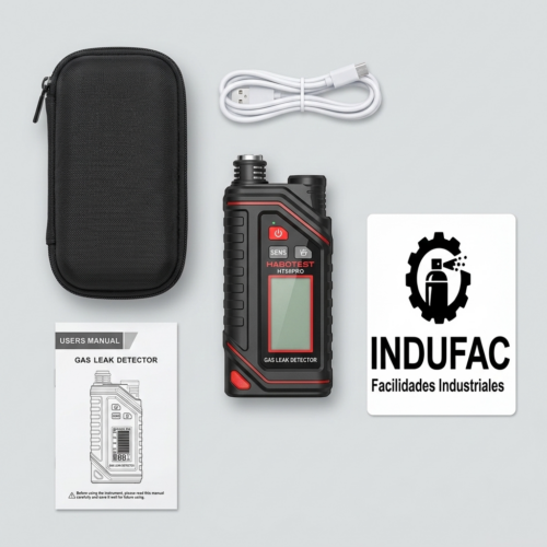 contenido de la caja detector de gases Detector de Fugas de Gas Licuado GLP HABOTEST HT58PRO Recargable USB