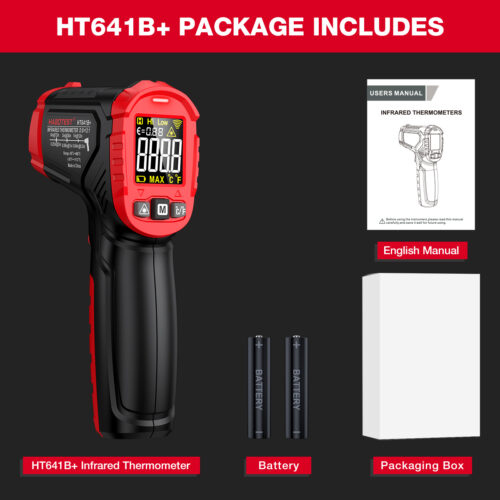 HT641B+属性图-黑底带电池 Termómetro infrarrojo industrial HABOTEST HT641B hasta 600 °C