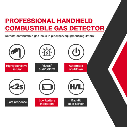 Detector portátil de fugas de gas HABOTEST HT609PRO con temperatura y humedad