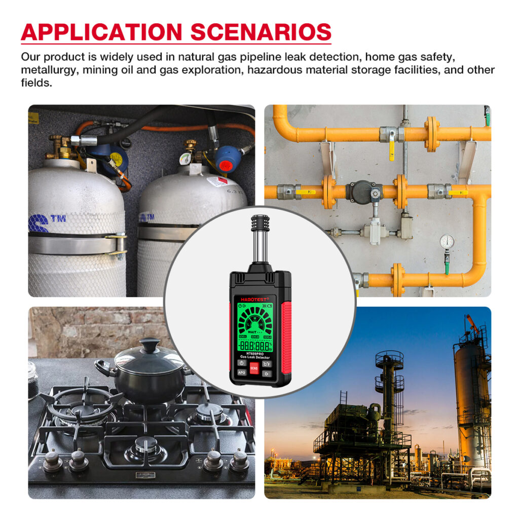 Detector portátil de fugas de gas HABOTEST HT609PRO con temperatura y humedad