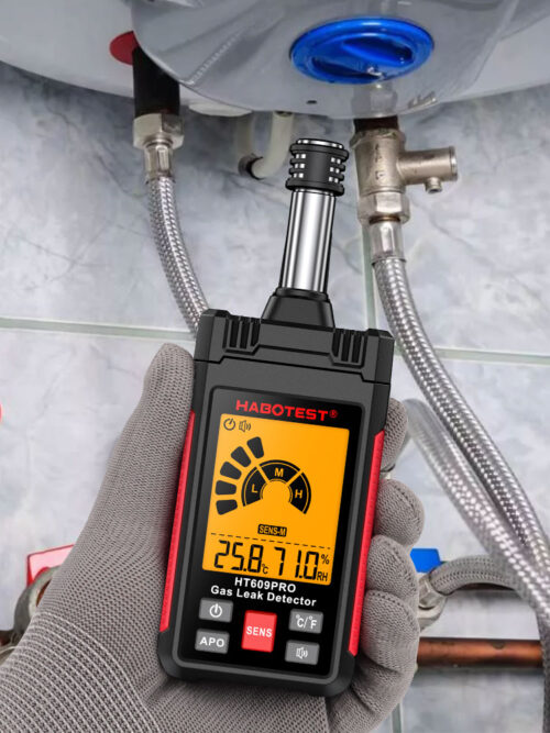 Detector portátil de fugas de gas HABOTEST HT609PRO con temperatura y humedad