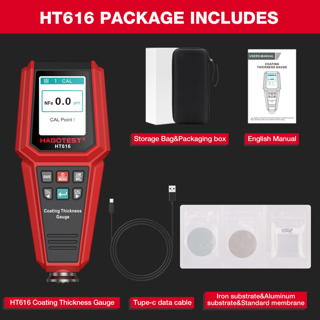 Medidor de espesor de pintura y recubrimientos HABOTEST HT616