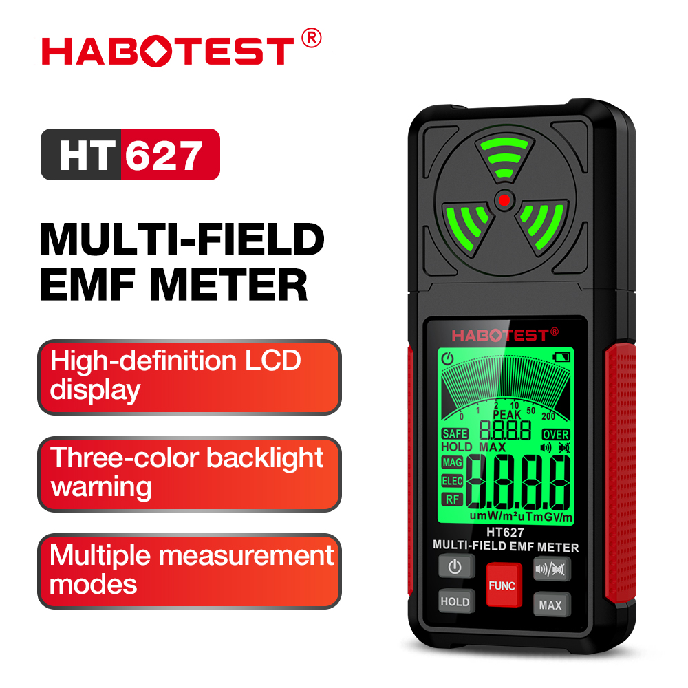 Medidor de campos electromagnéticos HABOTEST HT627 EMF 3 en 1