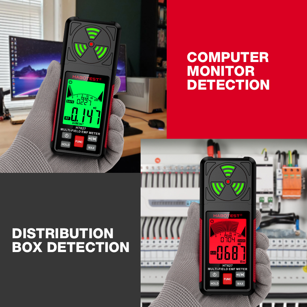 Medidor de campos electromagnéticos HABOTEST HT627 EMF 3 en 1