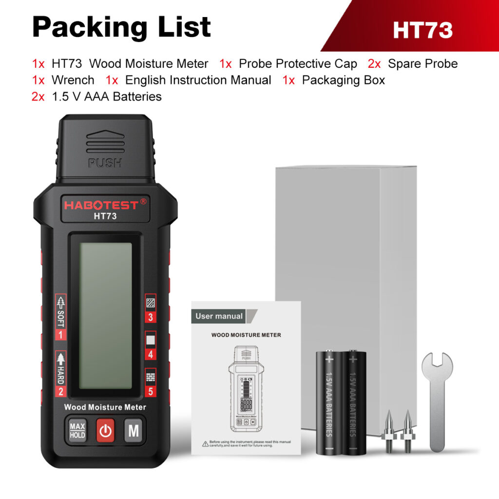 Medidor de humedad para madera y materiales HABOTEST HT73