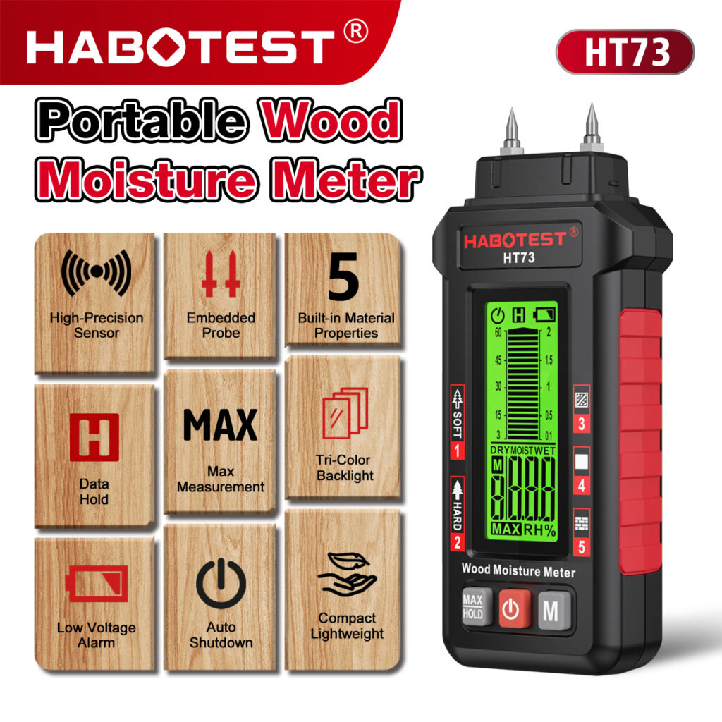 Medidor de humedad para madera y materiales HABOTEST HT73