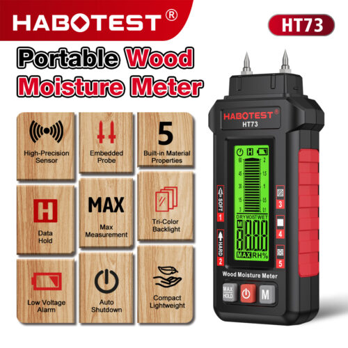 HT73 白底主图2 拷贝 Medidor de humedad para madera y materiales HABOTEST HT73