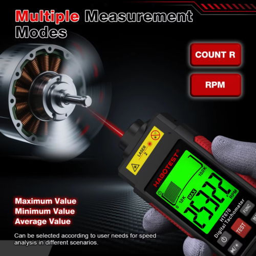 d9d0074c-26d4-4c1c-b061-cf2901cb7a84 Tacómetro digital láser HABOTEST HT670 para medir RPM sin contacto