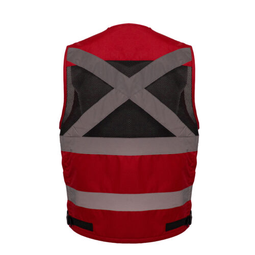 976102-GEOPLUS-ROJO-2HOMBRE Chaleco geólogo minero Rojo alta visibilidad Kumen